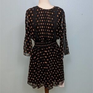 Diane Von Furstenberg  black and orange dress M
